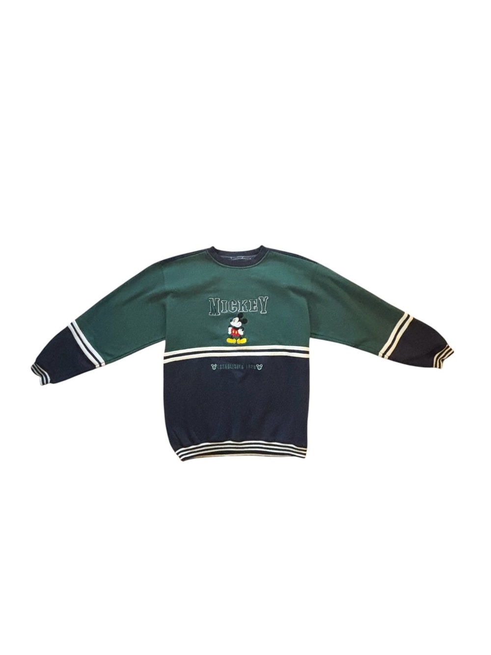 Vintage 90s Mickey Mouse color block Sweatshirt oversized Y2K